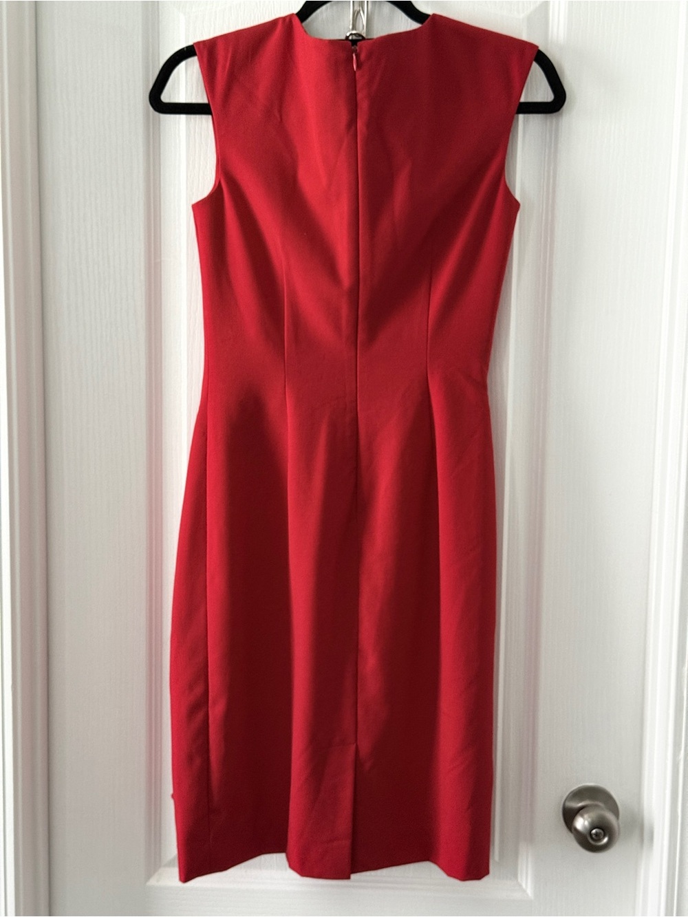 Calvin Klein Red Ruffle Sheath Dress Women’s Size 2 - Picture 2 of 6